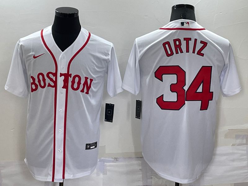 Cheap Men Boston Red Sox 34 Ortiz White Game 2022 Nike MLB Jersey